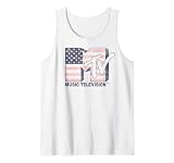 MTV Distressed American Flag Logo Tank Top