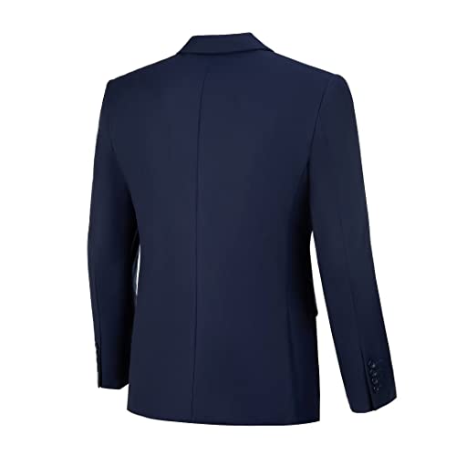 Mens Suits Navy Blue Suits For Men Regular Fit Men's Tuxedo Formal Wedding Business Suits 3 Pieces Blazer Vest Pants With Tie M #TOP2