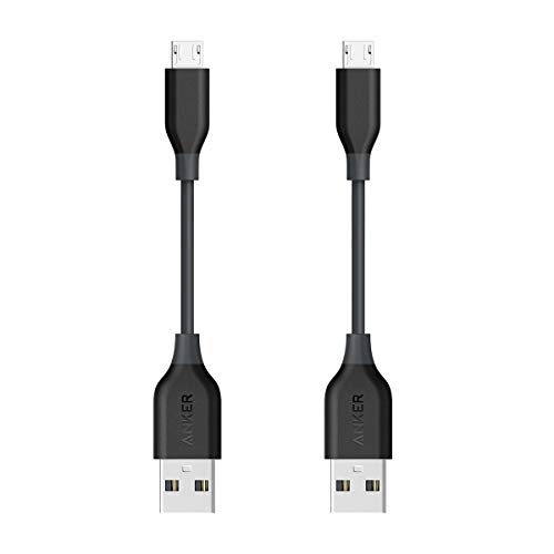 [2-Pack] Anker Powerline Micro USB (4 Inches) - Durable Charging Cable, with Aramid Fiber and 5000+ Bend Lifespan for Samsung, Nexus, LG, Motorola, Android Smartphones and More (Gray)