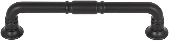 Kent Pull Color Flat Black - Top Knobs 5 1/16” Length Grace Coll Traditional Transitional Bar Handle Decorative Kitchen Drawer Cabinet Door Hardware Dresser Bathroom Metal Handle Interior Home
