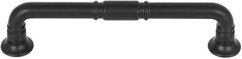 Kent Pull Color Flat Black  Top Knobs 5 116 pulgadas de longitud Grace Coll tradicional de transición manija de barra decorativa para cajón de