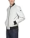 DKNY Men's Faux Leather Varsity Bomber Jacket, Ice Smooth Lamb, Large