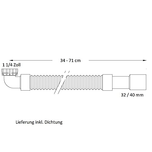 Sanixa GO1000PLCURVA4 - Sifone di scarico