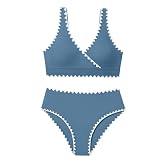 Mädchen Bikini Set Bustier Bikinislip Zweiteiliger Badeanzug Bikini Teenager Mädchen Kreuz Badeanzug für Teenager Kinder Zweiteiler Swimming Costume Sommer Bademode Strand