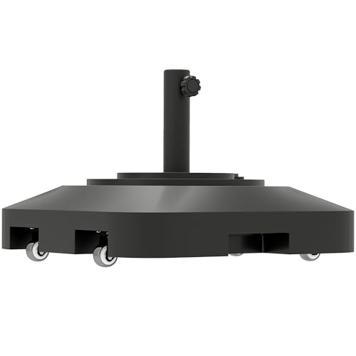 Outsunny Sonnenschirmständer bis 25 kg befüllbar Schirmständer mit Rollen, Quadratisch Schirmhalter, Schirmgewicht, Ständer für Sonnenschirm Ø38/48 mm, für Balkon, Terasse, Garten, Schwarz