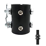 DPXMYG Black Ceiling Fan Downrod Coupler with Open-Slot Design,1.26' Outer Diameter & 1.8' Length & 2mm Thickness, Fits Various Non-Threaded Ceiling Fan Rods of 1' OD, Includes Secure 2 Safety Clips