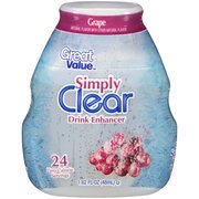 Great Value Simply Clear Grape Liquid Drink Enhancer, 1.62 fl oz(Pack of 4)
