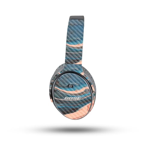 Image of MightySkins Carbon Fiber Skin Compatible with Bose QuietComfort 35 II Headphones - Sea Dunes | Protective, Durable Textured Carbon Fiber Finish | Easy to Apply, Remove, and Change Style