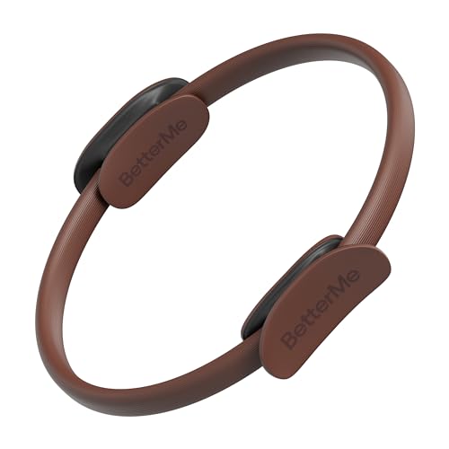 BetterMe Toning Pilates Ring – Magic Circle Pilates Ring for Strength & Flexibility – 15 Inch Fitness Ring for Home Pilates & Yoga Workouts (Chocolate Brown)