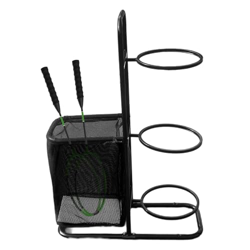 zwxqe Cesta de soporte de bolas, almacenamiento de equipos deportivos, estante de almacenamiento de bolas, cestas organizadoras deportivas de garaje, estante de almacenamiento de metal flexible