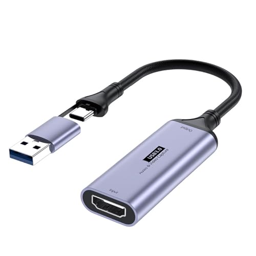 CHENZILIN Game Video Captures Card USB+Type C to HDTV 4K 60Hz Recorder Video Gaming Console Camcorder Low Latency Converters