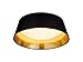 Produktbild Reality Leuchten LED Deckenleuchte Ponts R62871279, Acryl weiß, Stoffschirm schwarz/goldfarbig, inkl. 14 Watt LED, Durchmesser 28,5cm