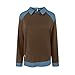 Womens Fall Oversized Long Sleeve Sweatshirt 2 in 1 Denim Panel Lapel Pullover Tops Trendy Going Out Shirts
