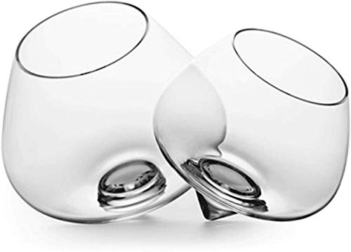 Funmaker Creative Whipping Top Whiskey Rock Crystal Glass Normann Rotate Scopperil Liquor Whisky Wine Cup Cognac Brandy Snifters Tumbler (2 Pcs) #TOP6