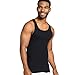 Jockey Men's Undershirt 100% Cotton A-Shirt Tank - 4 Pack, Black, M
