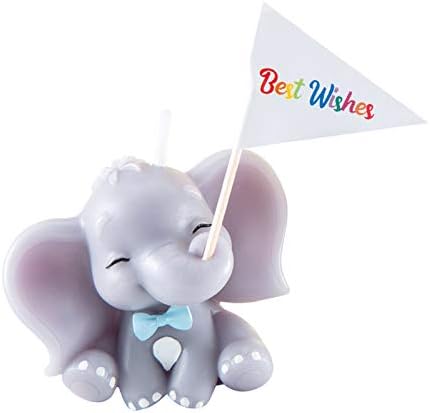 FLYPARTY Children’s Birthday Candles with Best Wishes Flag,Handmade Adorable Cute Elephant Baby Shower Cake Topper Candle, Wedding Festival Zoo Theme Party Favors Decorations (Blue Elephant Boy) FLYPARTY Children’s Birthday Candles with Best Wishes Flag,Handmade Adorable Cute Elephant Baby Shower Cake Topper Candle, Wedding Festival Zoo Theme Party Favors Decorations (Blue Elephant Boy)