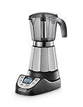 De'Longhi Alicia PLUS EMKP 63.B Caffettiera Moka Elettrica 3-6 Tazze, 450 W, Nero/Argento
