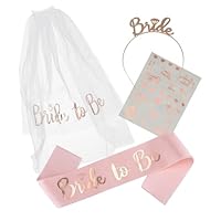 CharmBurst Bride To Be Schleier Set - Braut Schleier Mit Haarreif & Schärpe