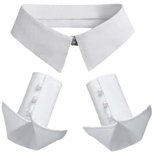 YEKEYI Women Detachable False Collar Wrist Cuffs Fake Sleeve Cuffs Collar Half Shirt Collar