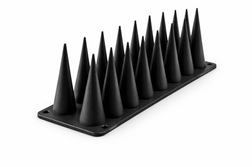 Image of Essoti Guard: Universal Plastic Spike Deterrent for Monkeys, Dogs, Cats, Birds - Ideal for Railings, AC Units, and More! (5, Black)