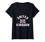 Photo Gallery donna trendy united kingdom flag maglietta con collo a v Photo Gallery donna trendy united kingdom flag maglietta con collo a v