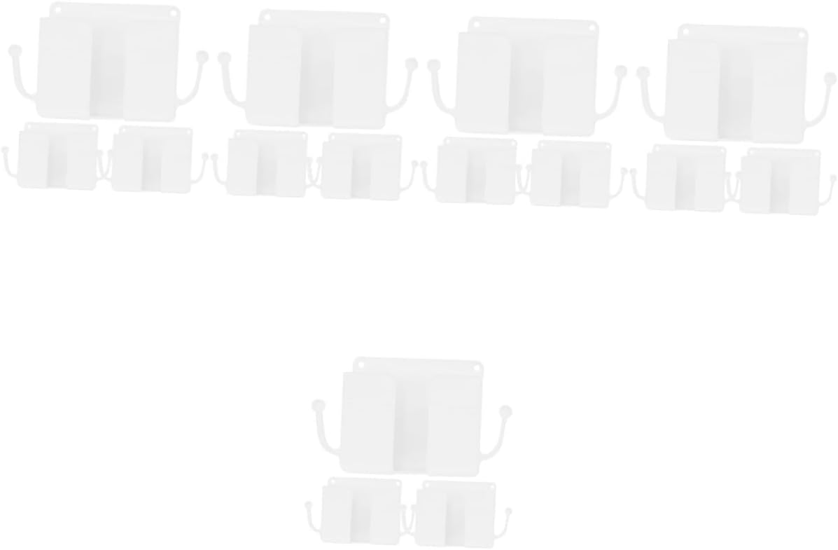 TEHAUX 15pcs Wall Mount Phone Holder Self-adhesive Remote Storage Box for Bedside Living Room Office Convenient Phone Stand for Smooth