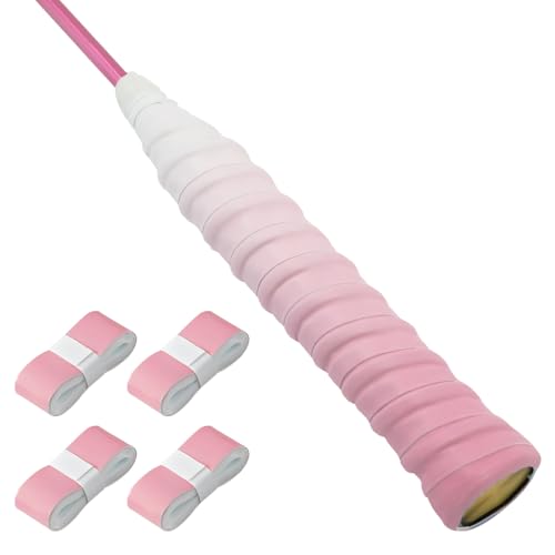 MiOYOOW Cintas de agarre para raqueta de bádminton, 5 unidades, empuñaduras de raqueta de tenis coloridas antideslizantes para embalaje exterior
