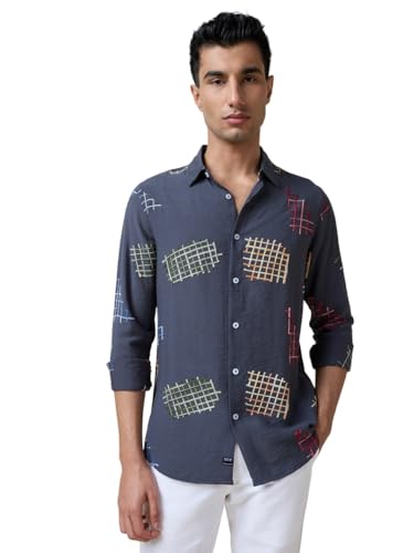 Image of Thomas Scott Men Premium Embroidered Slim Fit Casual Shirt