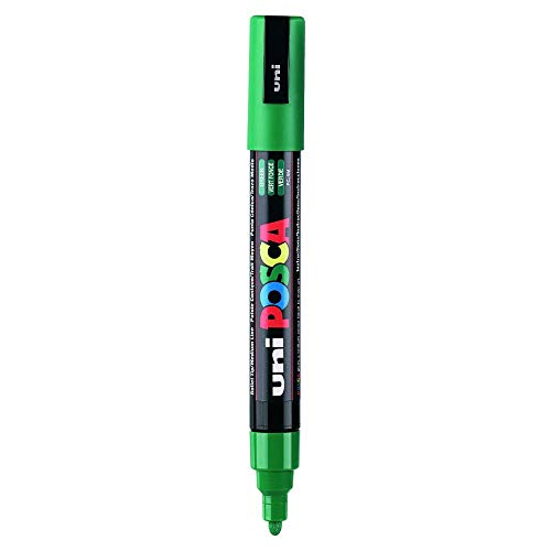 UNI-BALL Posca 5M 1.8 mm-2.5 mm Bullet Shaped Markers, Green Ink, Pack of 1