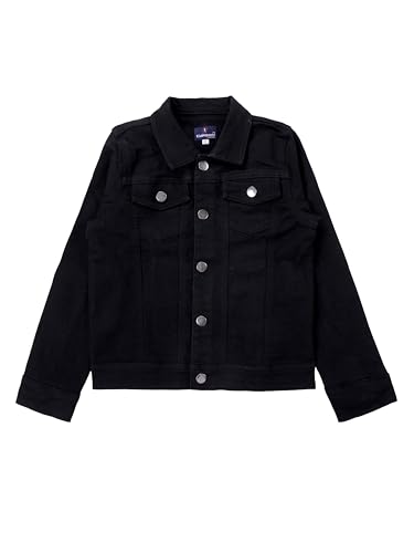 Image of KiddoPanti Boys Denim Jacket | Cotton Poly Blend with Spandex | Washed Denim, Full Sleeve | Button Closure & Front Flap Pockets | Collared Neck