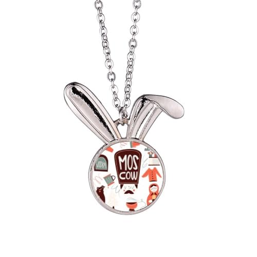 Collier lapin ours marron poupée russe, le cadeau idéal et original
