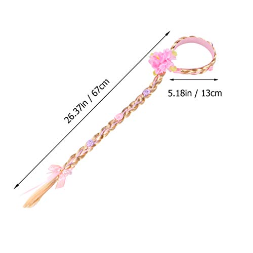 FRCOLOR Princesa Vestir Perucas para Meninas Perucas Longas Rapunzel Perucas Trançadas Cosplay Acess