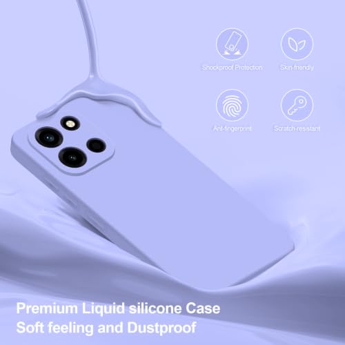 Image of DIZORO Microfiber Candy Compatible for Oneplus Nord 6 5G Smooth Touch Cushion Liquid Soft Silicone Gel Rubber Phone Case Non-Slip Full Body Protective Shockproof Back Cover - Purple