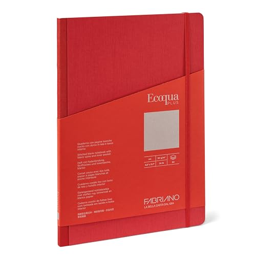 Carnet de notes haut de gamme Fabriano rouge en papier Bioprima 90g