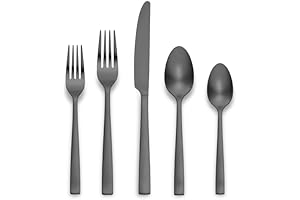 Iola Matte Black Ornate Flatware Set Service for 4