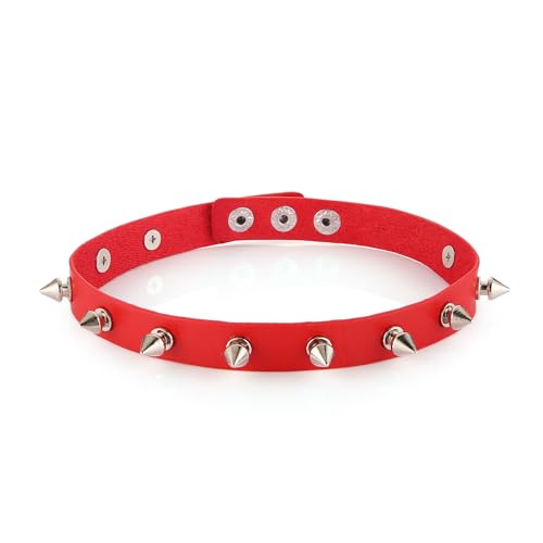 Collier ras du cou cuir clouté noir pour vos soirées rock et festivals de musique