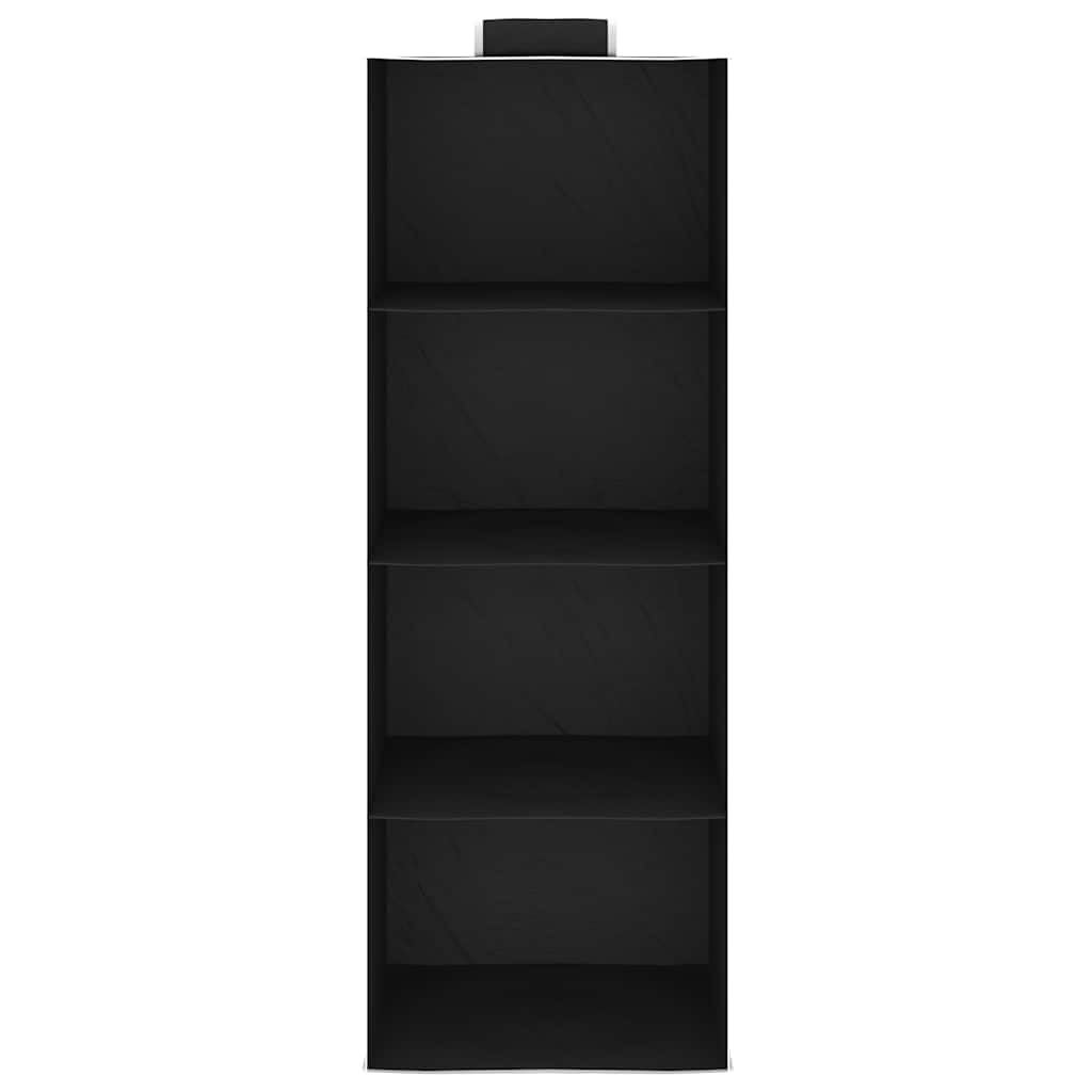Hängeaufbewahrung für Schränke 2 Stk Stoff mit 4 Fächern, faltbar und platzsparend, schwarz weiß, 30 x 30 x 84 cm, Organizer für Kleiderschrank, Schlafzimmer, Flur, Wohnzimmer, Waschküche