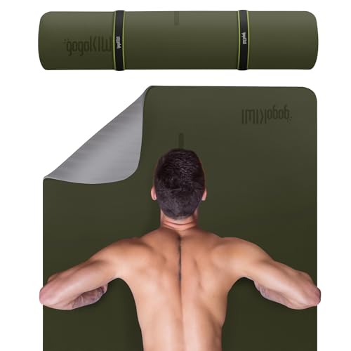 Extra Wide Yoga Mat for Men Women (72″L x 36″W) Non Slip Fitness & Exercise Mat with Alignment Marks for Yoga, Pilates, Floor Workouts