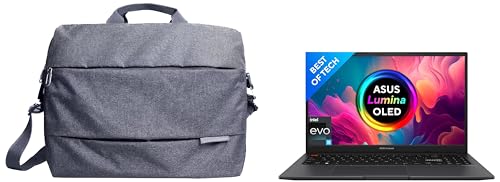 Image of ASUS Vivobook S15 OLED 2022, 15.6 inch 39.62 cm FHD OLED, Intel Core EVO i5-12500H 12th Gen, (16GB RAM /512GB SSD), S3502ZA-L502WS EOS 2 Messenger Bag (Gray)