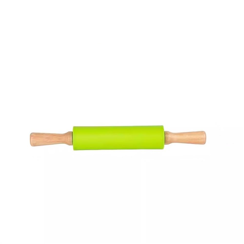 Rodillos Herramienta rodante antiadherente Rodillo de silicona amasar madera para Uso en la Cocina(Verde,38cm)
