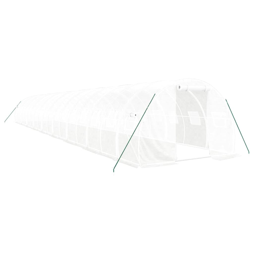 Homgoday Invernadero con Estructura de Acero Blanco 54 m² 18x3x2 m, Invernadero Caseta Jardín Terraza Plantas Semilla Cultivo Huerto Verduras Cubierta Casero