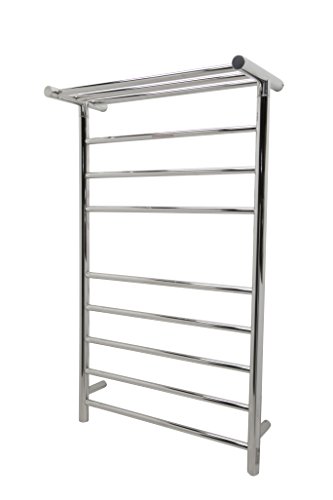 ANZZI Eve Modern 8-Bar Wall Mounted Towel Warmer with Top Shelf in Chrome | Energy Efficient 93W Electric Plug in Heated Towel Rack for Bathroom | Towel Heater Rail with On/Off Switch | TW-AZ012CH ANZZI Eve Modern 8-Bar Wall Mounted Towel Warmer with Top Shelf in Chrome | Energy Efficient 93W Electric Plug in Heated Towel Rack for Bathroom | Towel Heater Rail with On/Off Switch | TW-AZ012CH