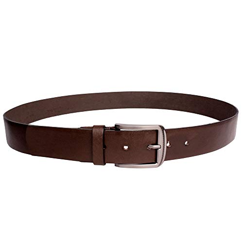 Kit 2 Cintos Masculinos Casual em Couro 40mm Preto Marrom Acabamento Liso (115, Marrom)