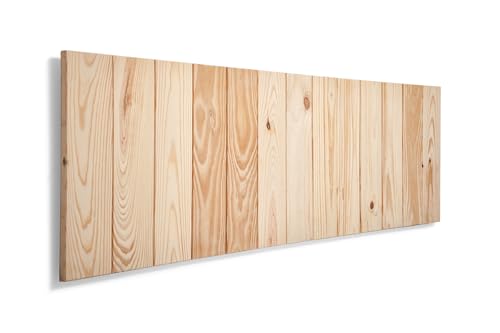SUENOSZZZ-ESPECIALISTAS DEL DESCANSO Cabecero de Cama de Madera ANETO Color Crudo para Pared. Cabecero de Tablas Verticales. Estilo Vintage, para Camas de 150