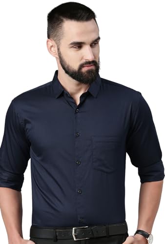 Image of Majestic Man Slim Fit Satin Cotton Formal Shirt for Men