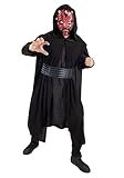 Jazwares Star Wars Men's QUALUX Darth Maul Costume, Hooded Sith Robe and Mask X-Large