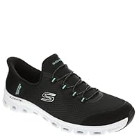 Skechers Women's Glide-Step-Pursuit Hands Free Slip-INS Sneaker, BKTQ=Black/Turquoise, 7.5
