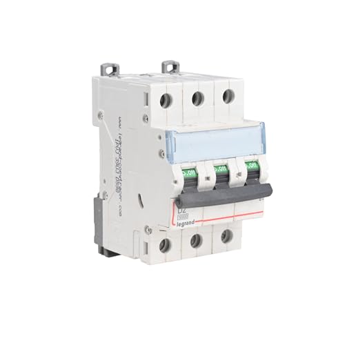 Image of Legrand DX 2A Triple Pole MCB D Curve 10kA | 3-Phase High Inrush Miniature Circuit Breaker | ISI Marked IS /IEC 60898-1 | Short Circuit Protection for Residence, Shop, Office, Industry Use