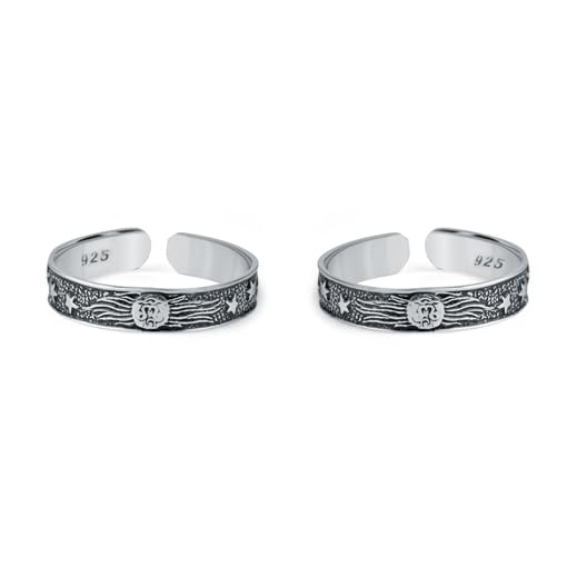 raajraani Pure 925 Sterling Silver Thumb Toe Ring for Women | Srishti Thumb Toe Ring | Oxidised Finish, No Stone | Gift for Her (7 gms)-picture-24