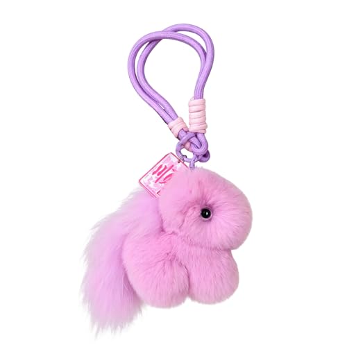 Porte-clés en peluche cheval suspendu et grigri de sac original en poils doux synthétiques